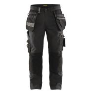 Pantalon artisan stretch gris foncé/noir, stretch au dos