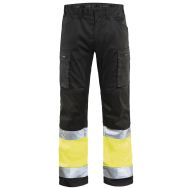 Pantalon artisan stretch haute visibilité noir/jaune fluorescent