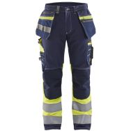 Pantalon haute-visibilité à stretch marine jaune fluo - Blåkläder