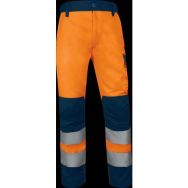 Pantalon haute visibilité CL2 - Orange fluo Bleu Marine T.M