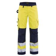 Pantalon haute visibilité femme jaune fluorescent/marine