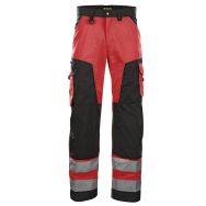 Pantalon haute visibilité rouge fluorescent/noir