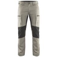 Pantalon services stretch beige/noir