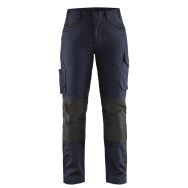 Pantalon services stretch femme marine foncé/noir boucle porte-marteau