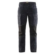 Pantalon services stretch femme marine/noir, lavage industriel