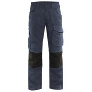 Pantalon services stretch marine foncé/noir, boutons cachés
