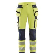 Pantalon stretch 4D haute visibilité jaune fluorescent/noir