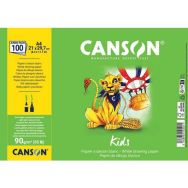 Paquet 100 feuilles dessin blanc 21x29,7cm 90g Canson Kids