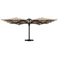 Parasol Quattro Carbon 6 x 6 m sans volant - toile écru