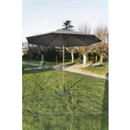 Parasol bois rond 3 m - gris