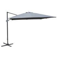 Parasol déporté NH20 3 x 3/8 m inclinable manivelle grey