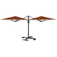 Parasol double Dual T Carbon 3,5 x 7 m sans volant Scolaro