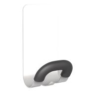Patère magnétique en acier embout ABS Blanc