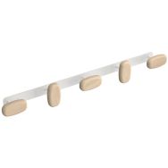 Patère murale Sherwood 5 patères Bois et Blanc