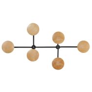 Patère murale Six 6 accroches Bois structure noire