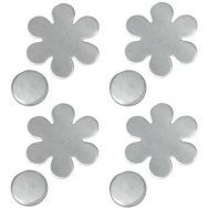 Pendeloque aimantée inox forme fleur et feuille - Lot de 4