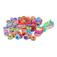 Perles en mousse EVA lettres multicolore x500 + lacet