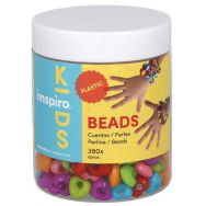 Perles plastique coeur opaque multicolore x 380
