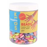 Perles plastique coeur opaque pastel x 350