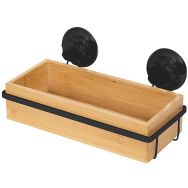 Petite étagère à ventouse bambou naturel et métal