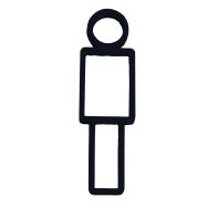 Pictogramme NEOSIGN 3D Mur WC Homme noir