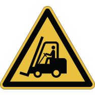 Pictogramme adhésif ATTENTION CHARIOTS ÉLÉVATEURS