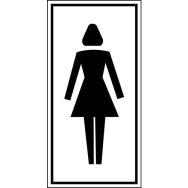 Pictogramme de signalisation noir et blanc - adhésif - Femme