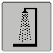 Pictogramme iso 7001 symbole douche 90x90 mm