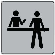 Pictogramme iso 7001 symbole reception 90x90 mm