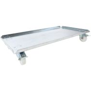 Piètement mobile en acier galvanisé - Lxhxp : 100,5 x 14 x 50,5cm-Gris