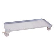 Piètement mobile en acier galvanisé - Lxhxp : 100,5 x 14 x 50,5cm-Gris