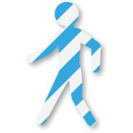 Piéton adhésif de marquage au sol LeanStripe - Bleu/Blanc - Ergomat