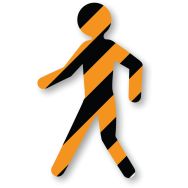 Piéton adhésif de marquage au sol LeanStripe - Noir/Orange - Ergomat