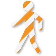 Piéton adhésif de marquage au sol LeanStripe - Orange/Blanc - Ergomat