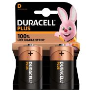 Pile alcaline LR20/D x2 DURACELL 100%PLUS