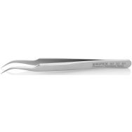 Pince brucelle acier inoxydable 110mm lisse extra-fine coudée
