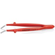 Pince brucelle acier inoxydable 142mm coudée isolée 1000V