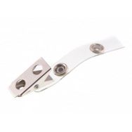 Pince crocodile métal avec lanière transparente