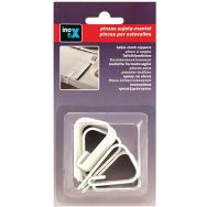 Pince nappe plastique blanc par 4 en blister