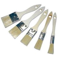 Pinceaux plat manche bois - lot de 5 assortis
