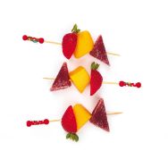 Pique à cocktail en bambou à perles - 12 cm - Rouge
