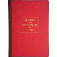 Piqûre et registre des mouvements de titres de 40 pages