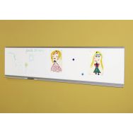 Piste graphique scolaire et maternelle, émaillé blanc, H/L : 0,6 X 2 m