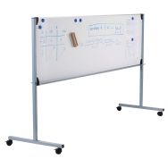 Piste graphique scolaire et maternelle mobile, émaillé blanc, H/L : 1 x 2 m