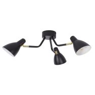 Plafonnier métal MARCEL 3L H19 cm noir mat/laiton Corep