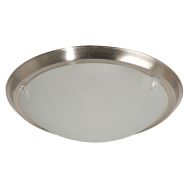Plafonnier rond en verre dépoli Ugo alu brossé