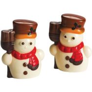 Plaque chocolat de 4 empreintes de 2 bonhommes de neige