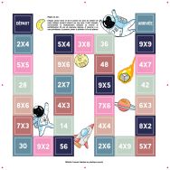 Plaque de jeux mathématiques sur aludibon pour table Pim-pom