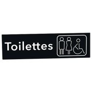 Plaque de porte  B&W - TOILETTES HOMME, FEMME, PMR