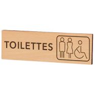 Plaque de porte Suratto - TOILETTES H+F+PMR + PICTOGRAMME